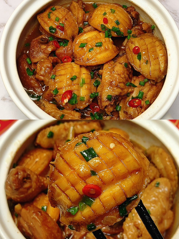 鲜香美味！汤汁浓郁巨下饭～鲍鱼鸡煲！的做法