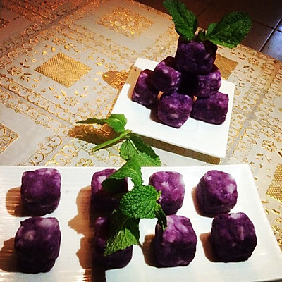 蜂蜜山药紫薯糕
