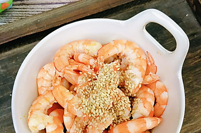 凉拌芝麻虾仁