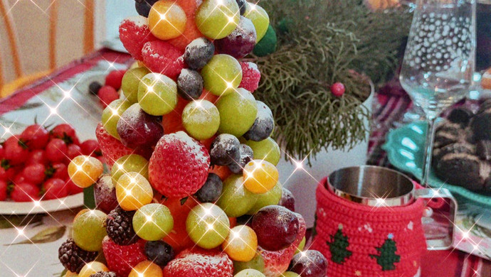 圣诞聚餐～水果圣诞树
