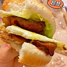 #一口新年味，全家享佳味#猪扒汉堡包