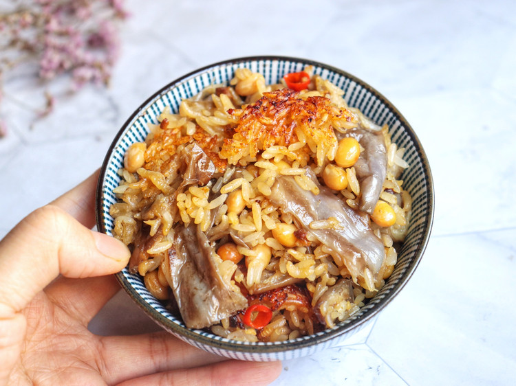黄豆茄子焖饭的做法
