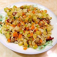 三丁肉丝炒饭的做法图解5