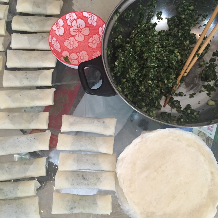 荠菜（地菜）鲜肉春卷的做法图解3