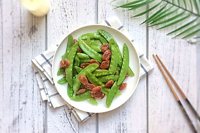 美味快手菜：荷兰豆炒腊肠