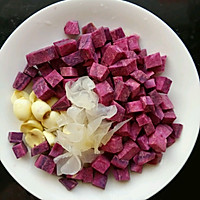 紫薯银耳莲子汤（豆浆机版）的做法图解1