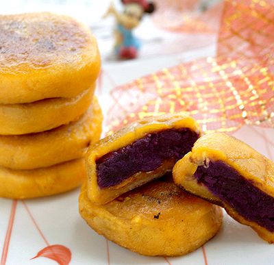  香糯紫薯南瓜饼