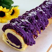 紫薯戚风蛋糕卷#东菱魔法云面包机#的做法图解25