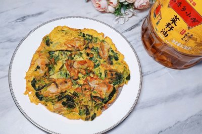 生蚝菠菜蛋饼