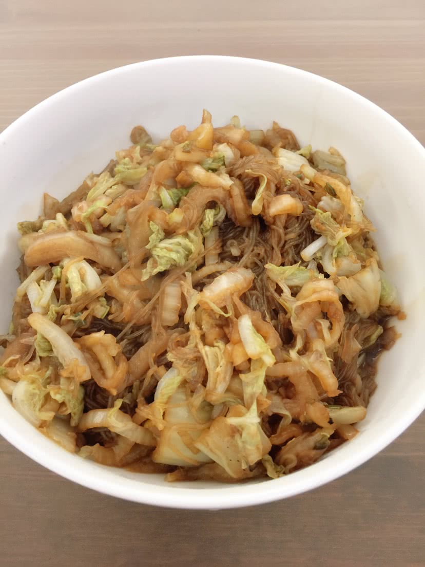 简单白菜素炒粉丝的做法图解9