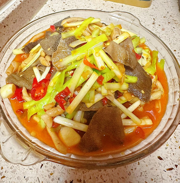 火爆双脆（鸭肠、毛肚）的做法