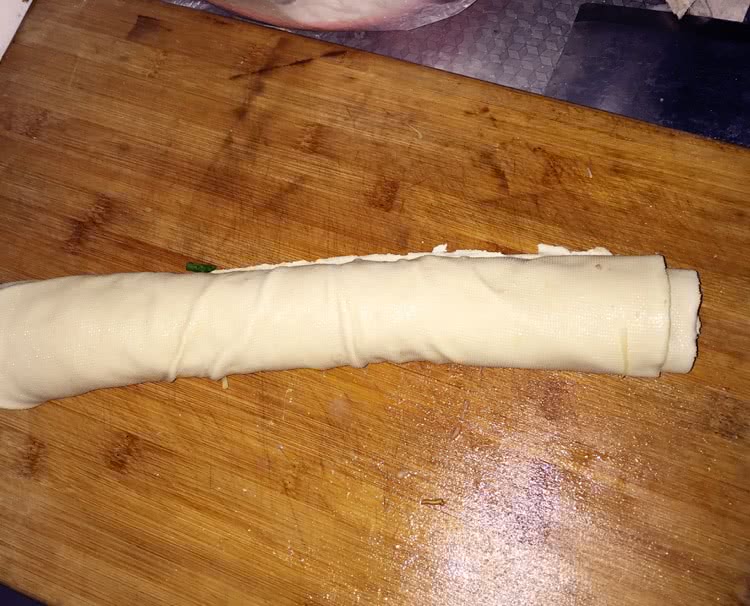快手豆皮鸡肉卷的做法图解3