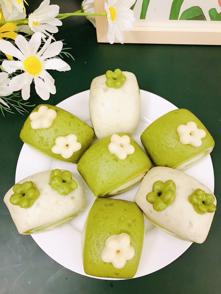 菠菜双色馒头的做法
