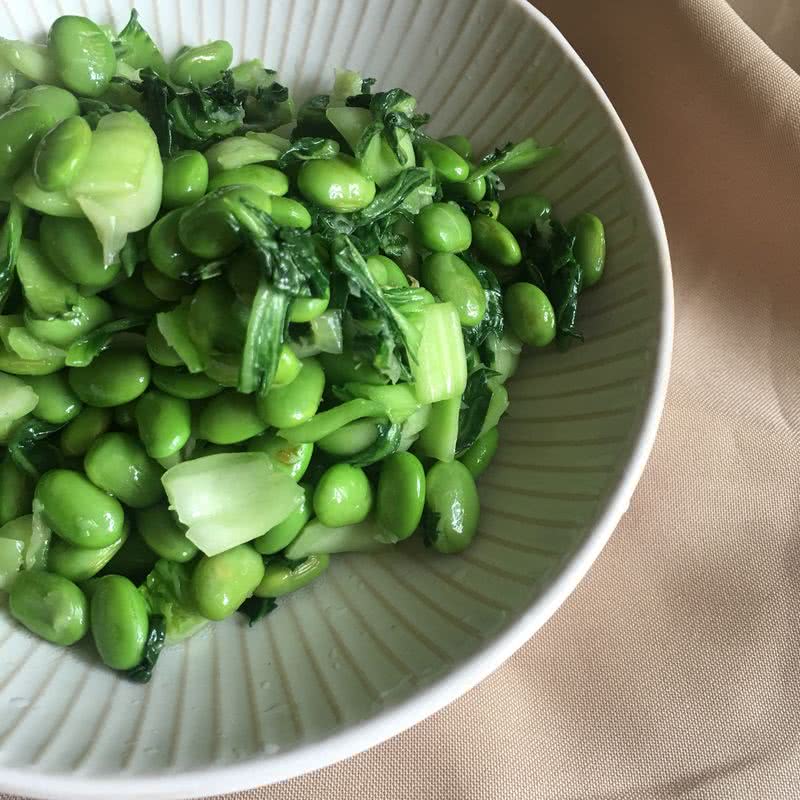 Stir fried soybean with pickled vegetables