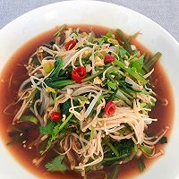 #少盐饮食 轻松生活#开胃凉拌菠菜金针菇的做法图解7