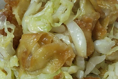 包菜炒饺子