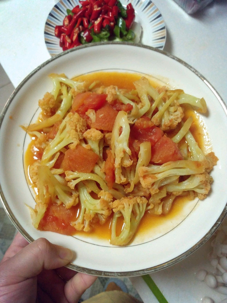 西红柿菜花的做法