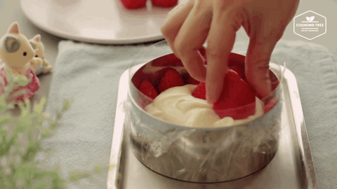 双层草莓芝士蛋糕6+5寸的做法图解11