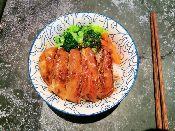 照烧鸡胸肉饭～