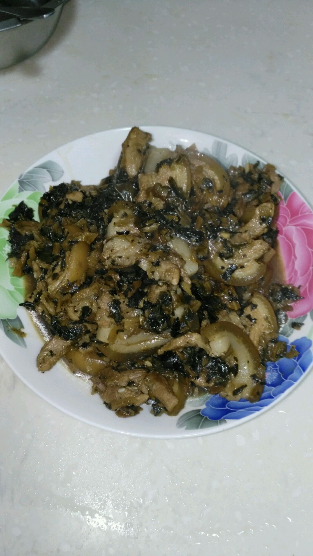 Dried pork with vegetables