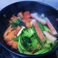 无油低脂:“绿肥红瘦”豆腐汤的做法图解11