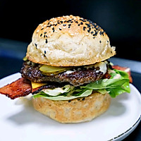 #尽享安心亲子食刻#双重芝士牛肉培根汉堡的做法图解9