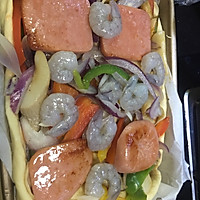 饼底超软的9寸方形火腿鲜菇披萨的做法图解9