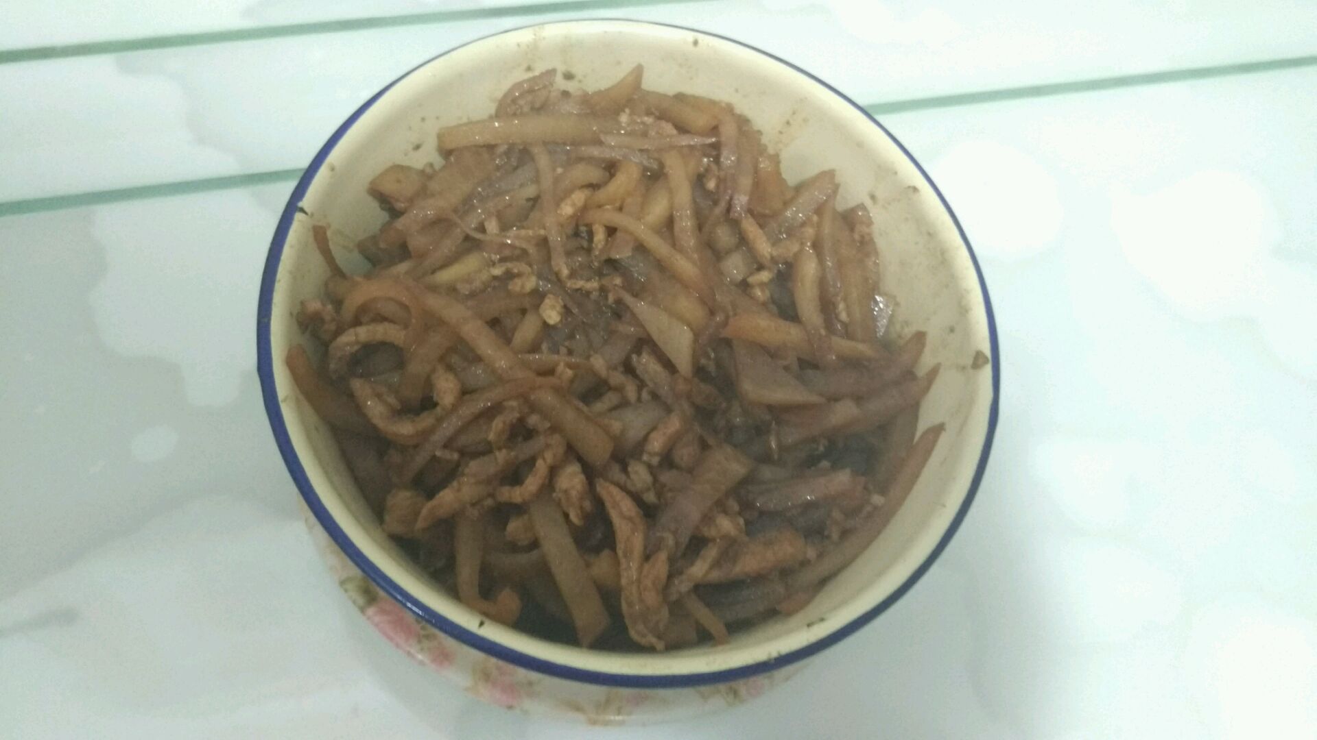 Shredded pork with mustard