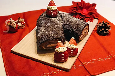 巧克力蛋糕卷—圣诞树桩蛋糕