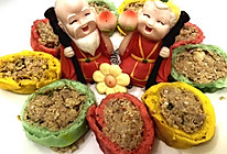 彩色面卷蒸肉沫的做法