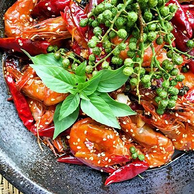 酒煮麻辣虾
