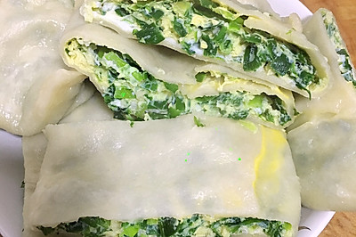 蒸的韭菜鸡蛋饼