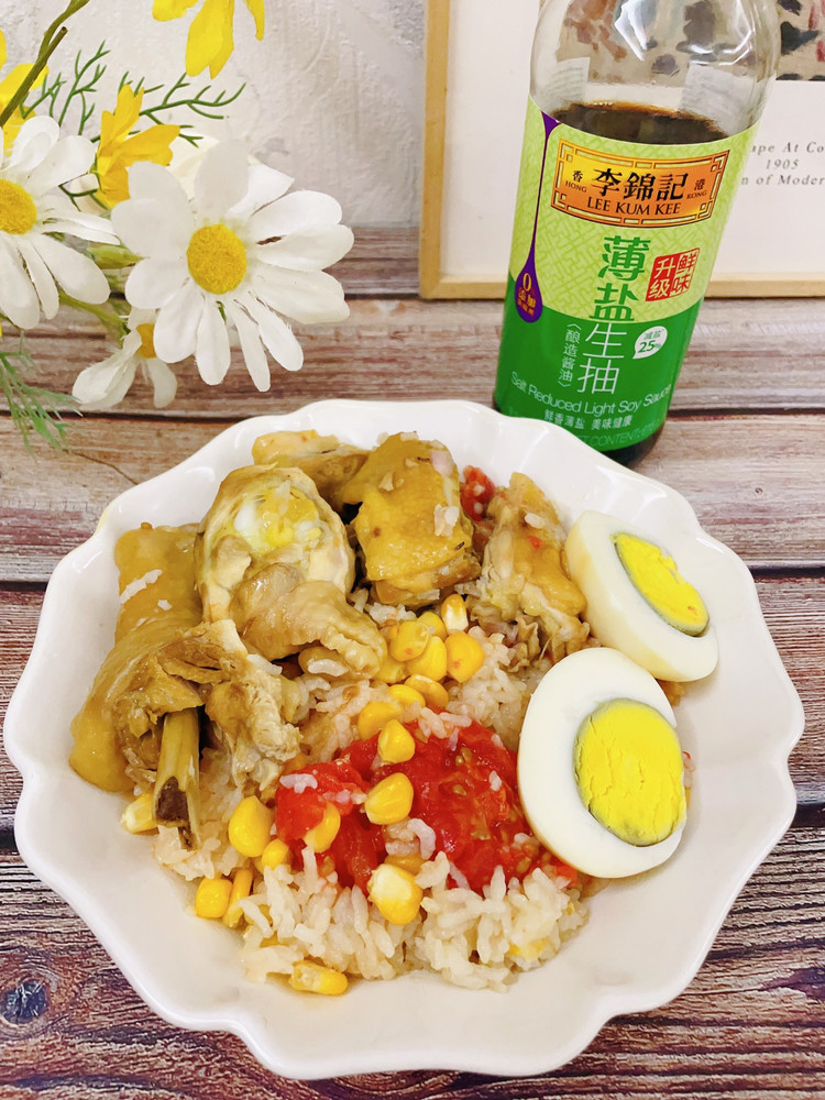 番茄玉米鸡腿饭的做法