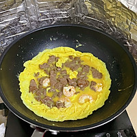 #蛋趣体验#超鲜嫩的滑蛋鲜虾牛肉饭的做法图解13