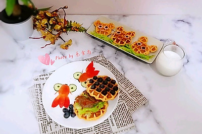 可爱红薯华夫饼～酵母版