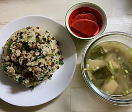 边角料做的炒饭日式味增汤套餐的做法