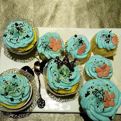 cupcake+翻糖花