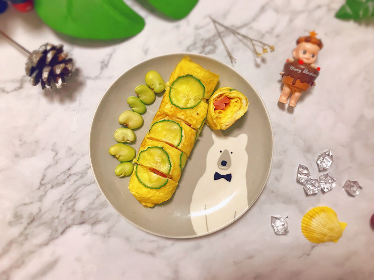 ㊙️传统日式料理改良版--芝士火腿厚蛋烧的做法