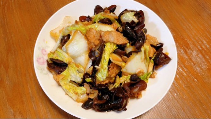 鸡汁黑白菜
