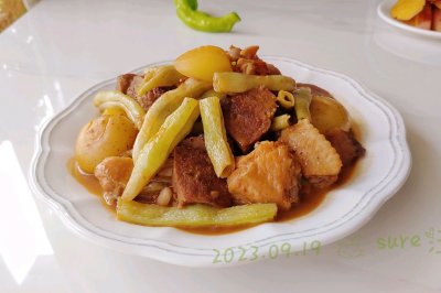 香辣酱肉焖豆豆