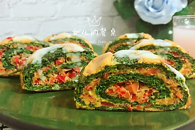 菠菜彩虹卷