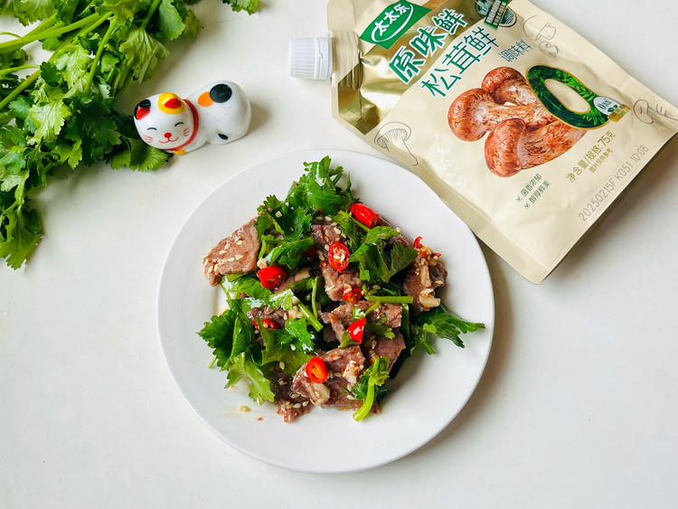 香菜拌牛肉的做法