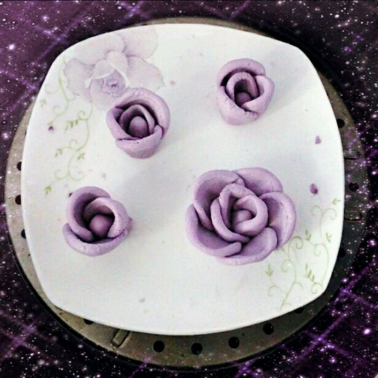 紫薯糯米花的做法
