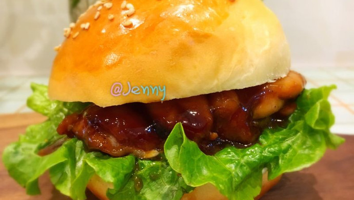 照烧鸡腿堡（自制汉堡胚）