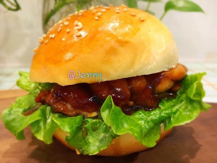 照烧鸡腿堡（自制汉堡胚）的做法