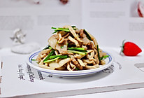 #父亲节，给老爸做道菜#肉片白玉菇小炒的做法