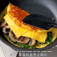 黑松露口蘑菠菜蛋饼的做法图解8