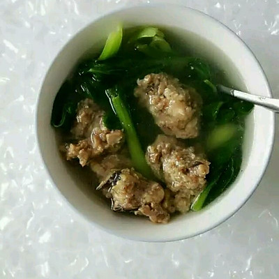 小白菜鸡肉香菇丸子