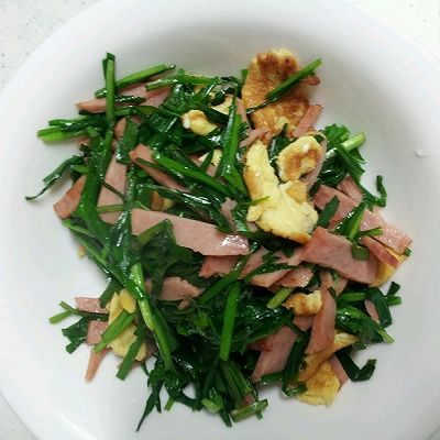韭菜鸡蛋炒火腿