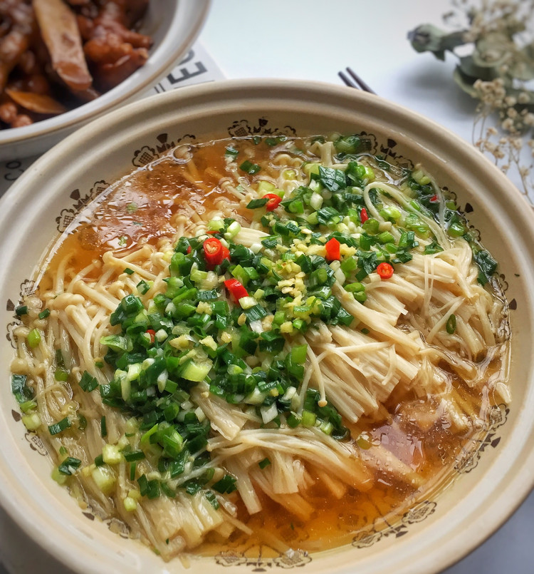 葱油蒸金针菇的做法